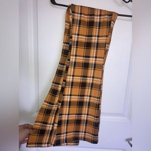 Plaid, flair, ribbed pants